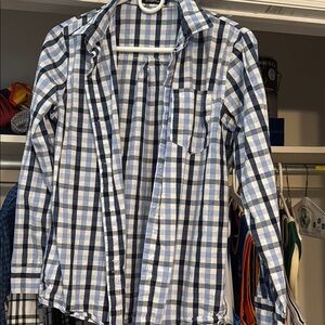 Boy’s Checkered Shirt, dark blue, light blue, and white